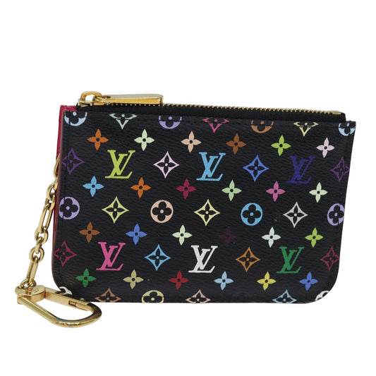 LOUIS VUITTON Multicolor Pochette ClesNM Coin Purse Black M60279 LV 84090