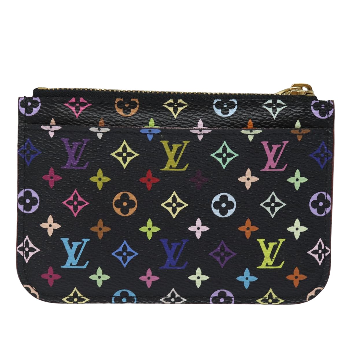 LOUIS VUITTON Multicolor Pochette ClesNM Coin Purse Black M60279 LV 84090