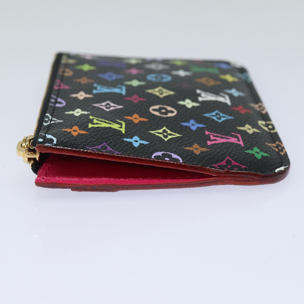 LOUIS VUITTON Multicolor Pochette ClesNM Coin Purse Black M60279 LV 84090