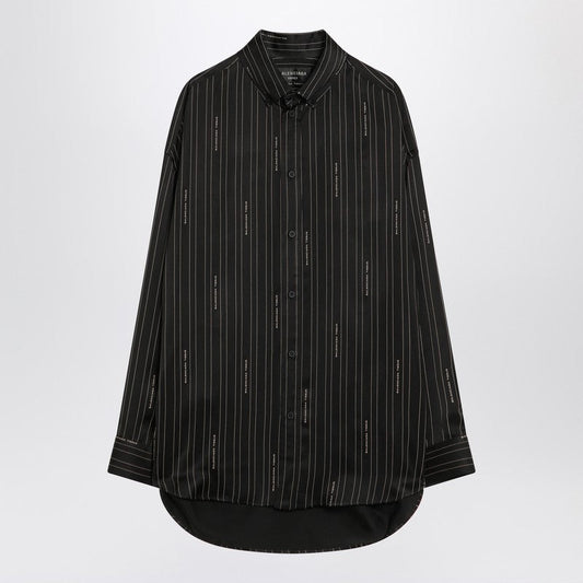 Balenciaga Pinstriped Black Button-Down Shirt Women