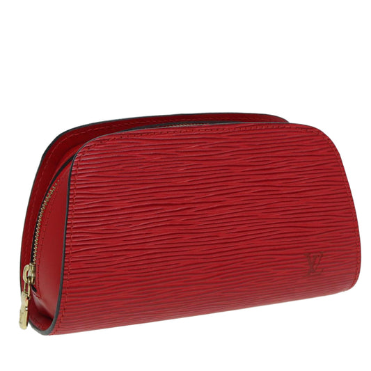 LOUIS VUITTON Epi Dauphine PM Pouch Castilian Red M48447 LV 84123