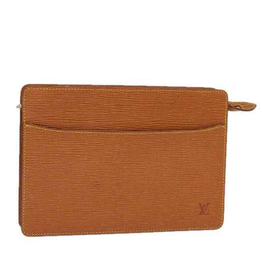 LOUIS VUITTON Epi Pochette Homme Clutch Bag Brown Zipang gold M52528 84157