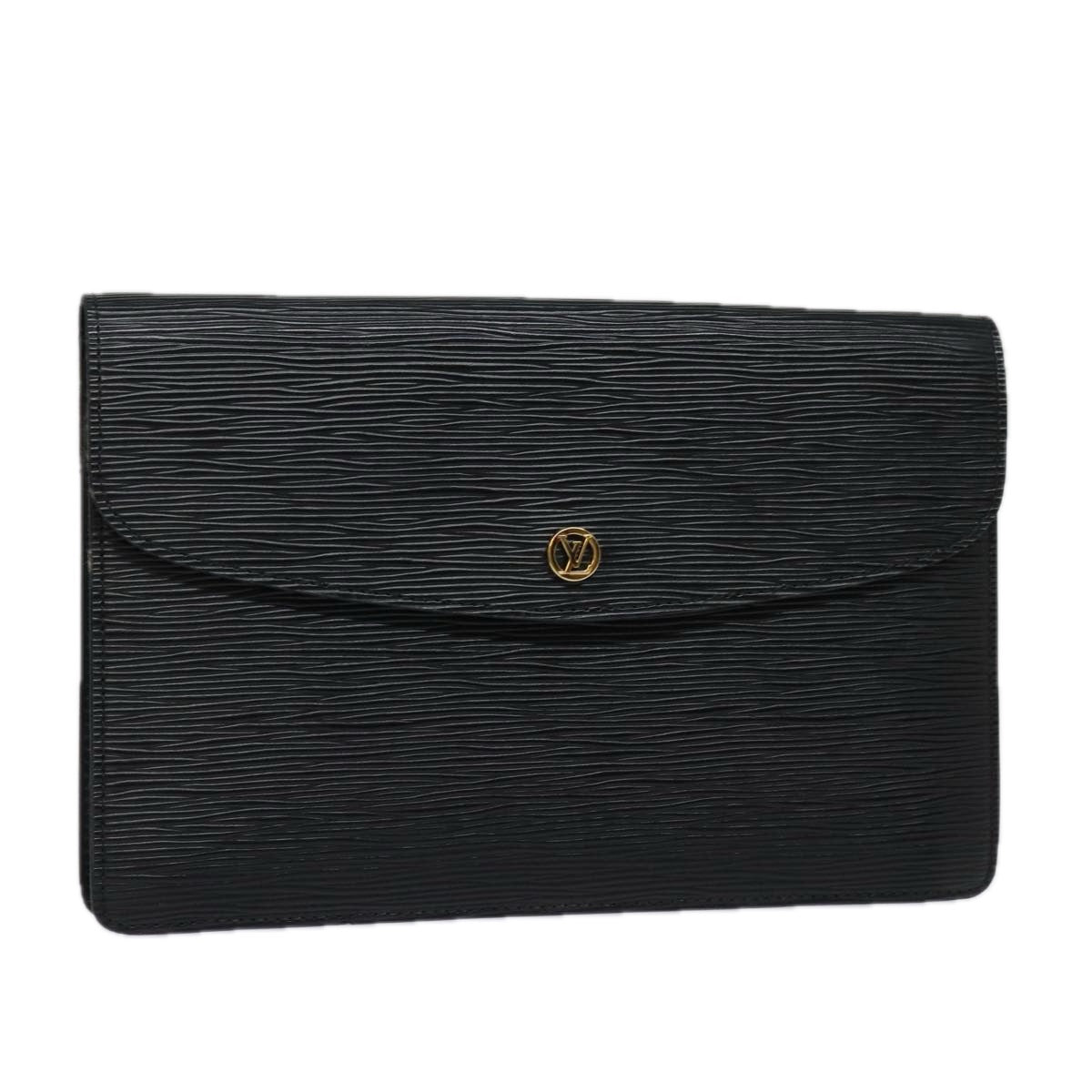 LOUIS VUITTON Epi Montaigne 27 Clutch Bag Black M52652 LV 84158