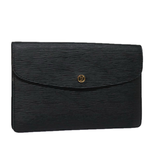 LOUIS VUITTON Epi Montaigne 27 Clutch Bag Black M52652 LV 84158