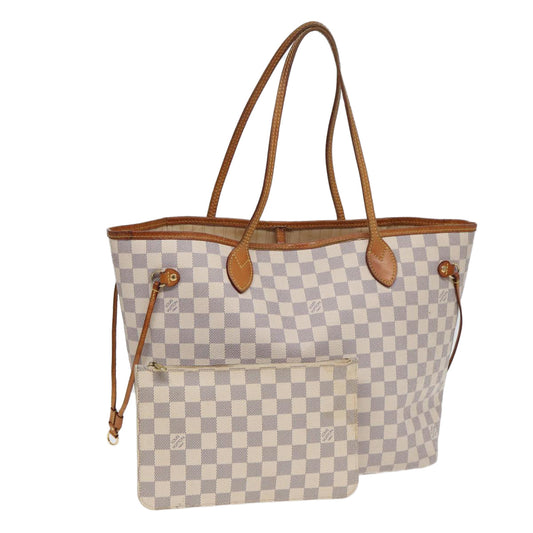 LOUIS VUITTON Damier Azur Neverfull MM Tote Bag N41605 LV 84162