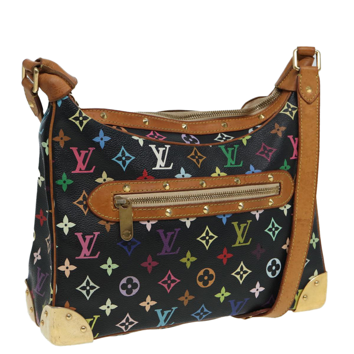 LOUIS VUITTON Monogram Multicolor Boulogne Shoulder Bag Black M92638 84165