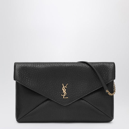 Saint Laurent Cassandre Xxl Black Envelope Bag With Chain Women