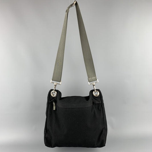 PRADA Black Polyamide Canvas Messenger Handbag