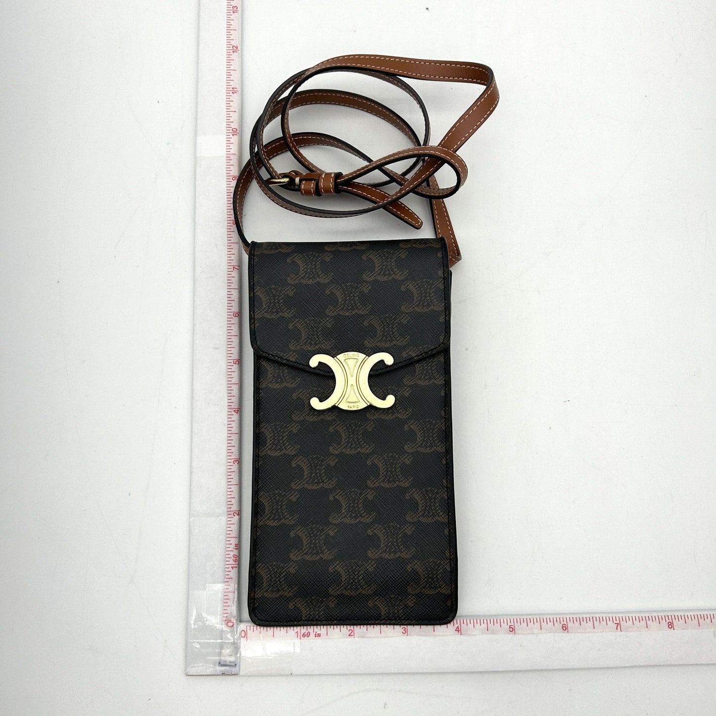 CELINE TRIOMPHE PHONE POUCH in triomphe canvas LA40765