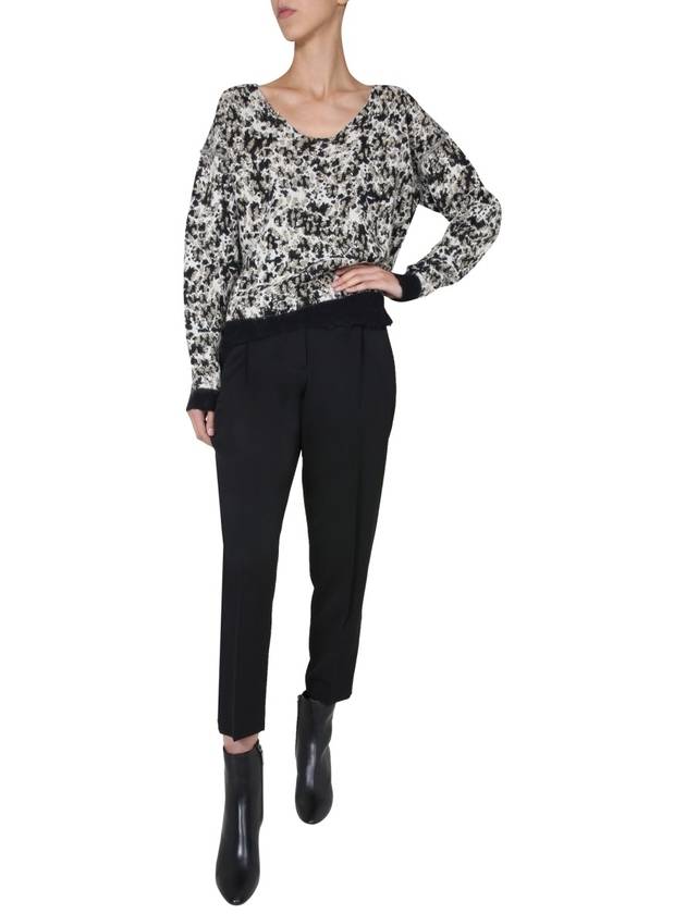 Saint Laurent Animalear Wool Blend Knit Top