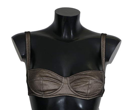 Dolce & Gabbana Brown Regg Balconcino Imbottito Bra Women's Underwear