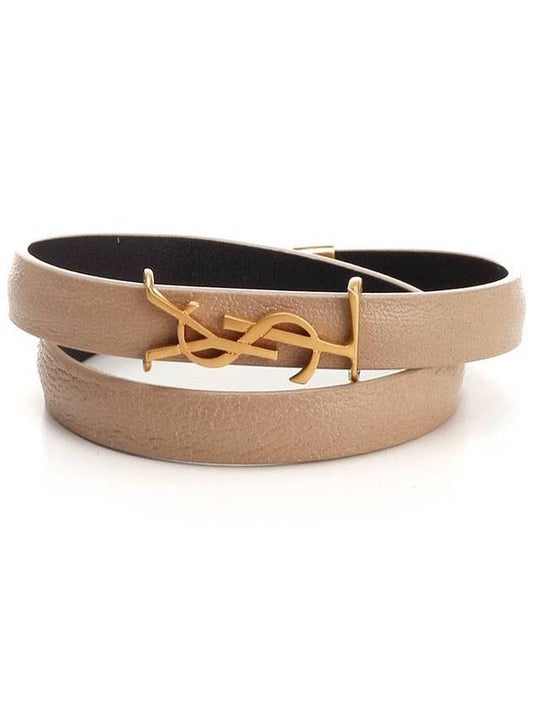 Saint Laurent Monogram Logo Bracelet Beige