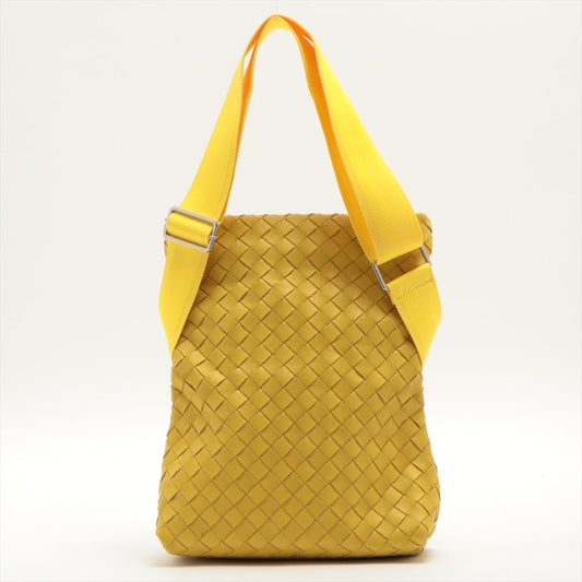 Bottega Veneta  Intrecciato Leather Shoulder Bag Yellow