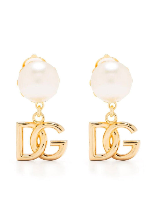 Dolce & Gabbana Women Earrings With Dg Logo And Pearl