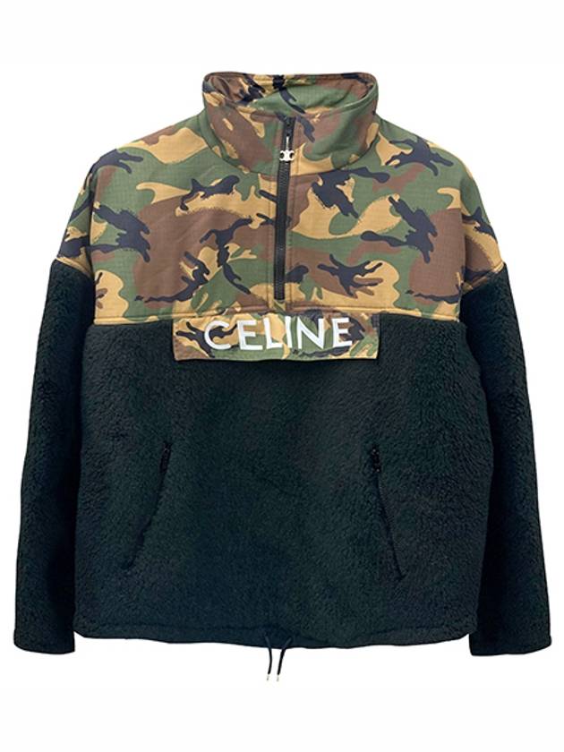 CELINE Bi-Material Jacket Black Camouflage