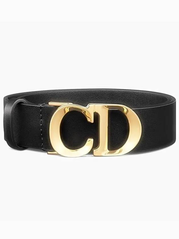 30mm Smooth Calfskin Belt Black Dior