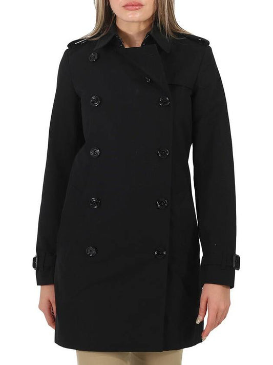 Burberry Burberry Ladies Heritage Black Kensington Black Short Trench Coat, Brand Size 10  (US Size 8)