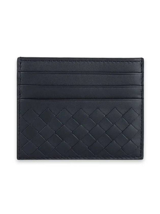 Bottega Veneta Intrecciato Classic Card Wallet Navy