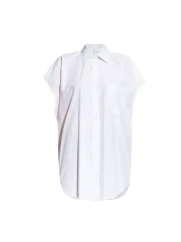 Balenciaga Women's Sleeveless Button-Up Shirt White