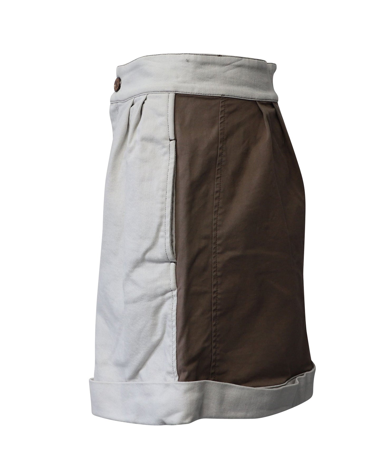 See by Chloe Two Toned Bermuda Shorts in Multicolor Cotton