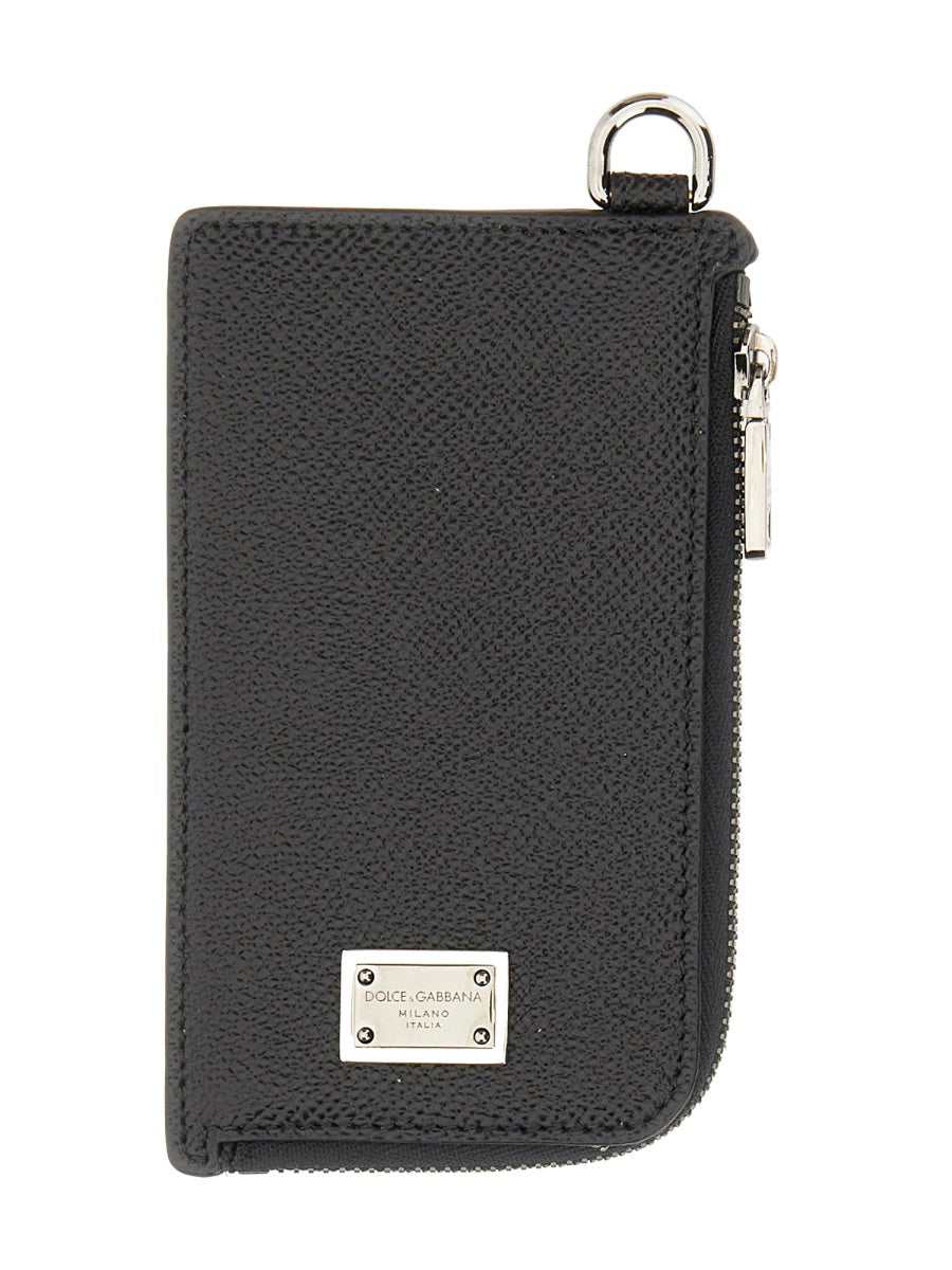 Dolce & Gabbana Men Card Holder With Logo Plaque