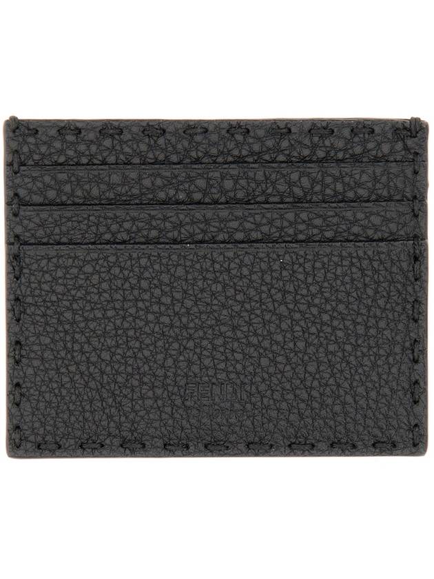 Fendi Selleria Leather Card Wallet Black