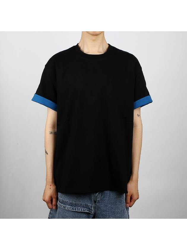 Bottega Veneta Double Layer Cotton Short Sleeve T-Shirt Black