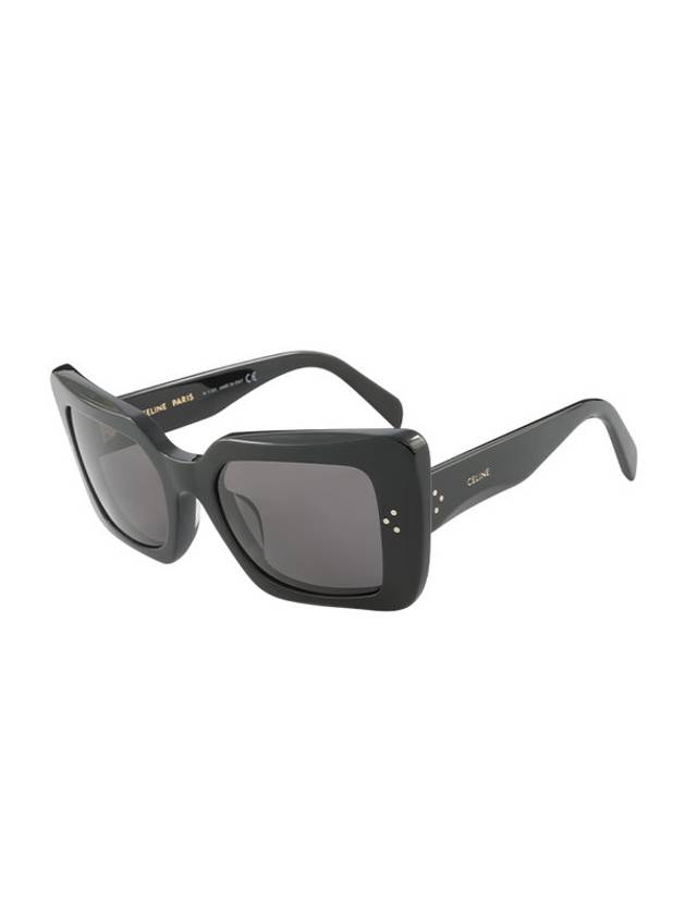 CELINE Eyewear Logo Square Acetate Sunglasses Grey Black