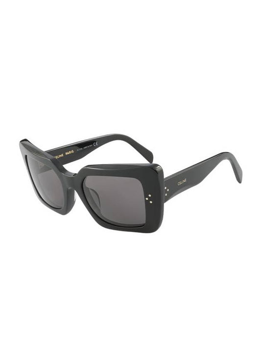 CELINE Eyewear Logo Square Acetate Sunglasses Grey Black