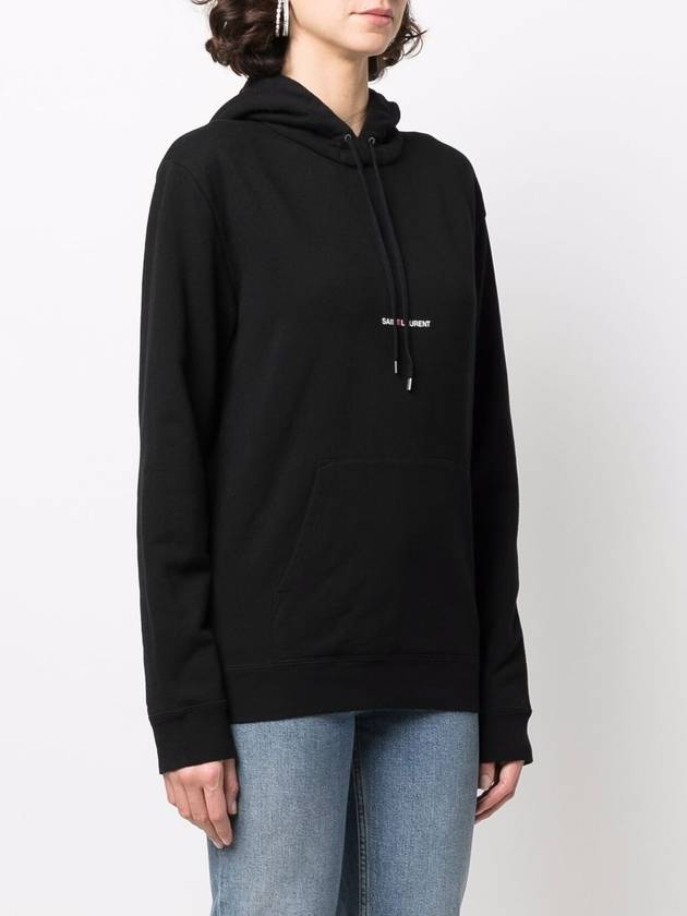 Saint Laurent Signature Logo Hooded Top Black