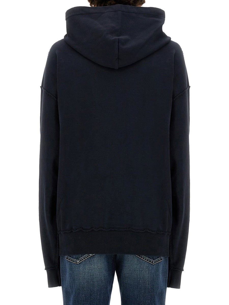 Dolce & Gabbana Men Sweatshirt With Navy Print