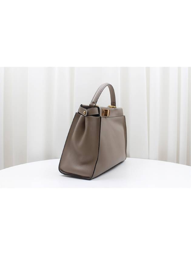 Fendi Etoff Peekaboo medium tote shoulder bag beige 8BN290