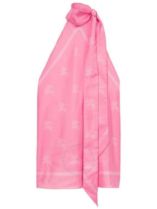Burberry Burberry Ekd Silk Scarf Top In Bubblegum Pink, Size One Size
