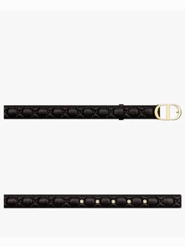 30MM Montaigne Cannage Calfskin Belt Black Dior