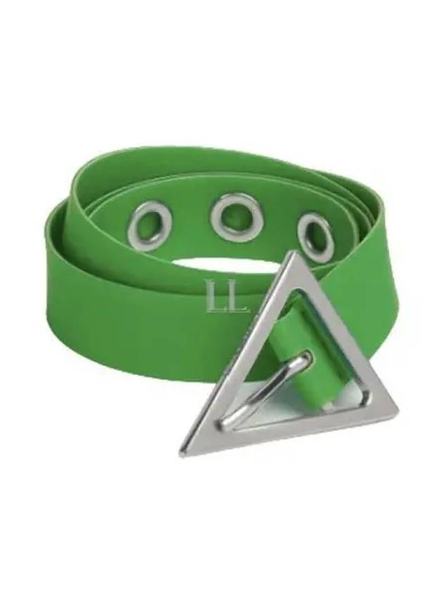 Bottega Veneta Triangle Buckle Rubber Belt Parakeet