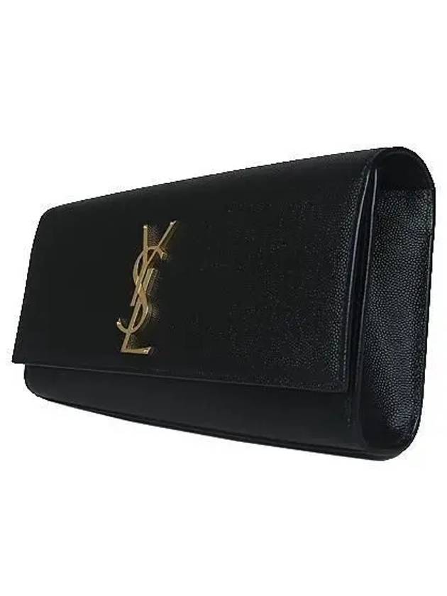 Saint Laurent 326079 Gold logo grand de poudre leather KATE clutch bag