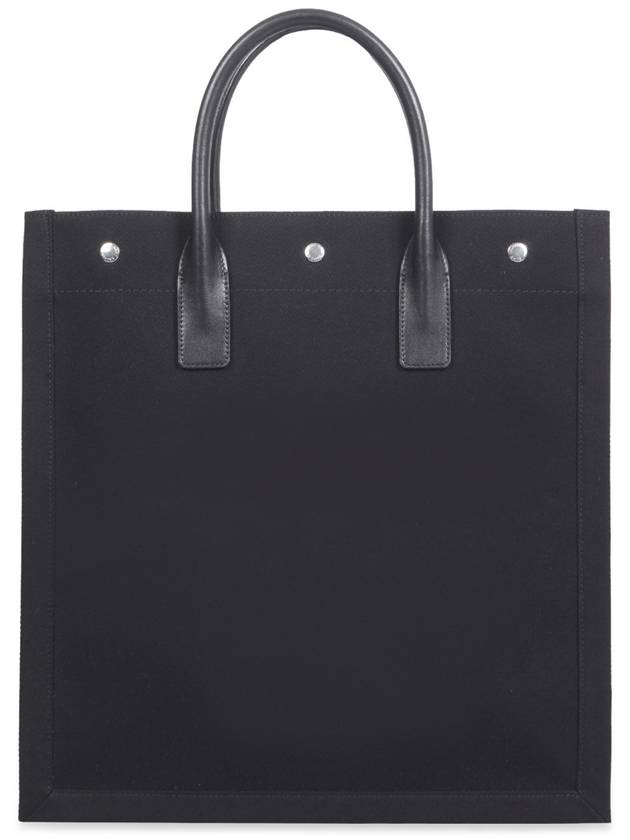Saint Laurent Rive Gauche Canvas Tote Bag Black