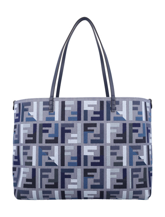 FENDI Large Canvas Shopper with FF Embroidery
