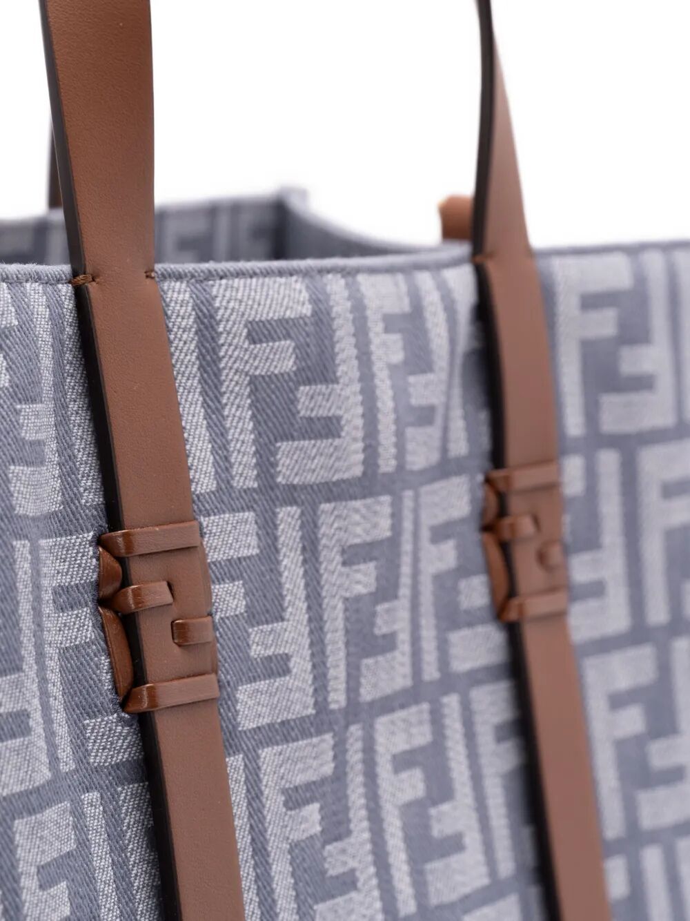 FENDI Denim-Effect FF Jacquard Handbag