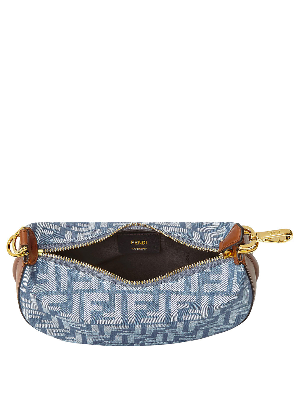 FENDI Mini Hobo Handbag in Jacquard FF Denim Effect