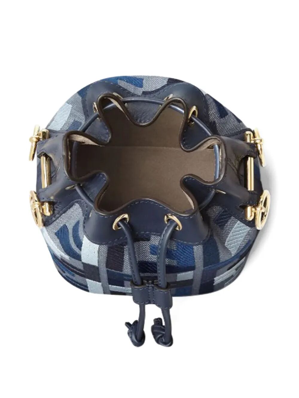 FENDI Embroidered Canvas Bucket Handbag
