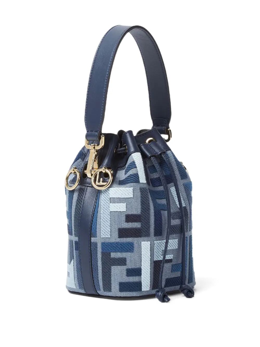 FENDI Embroidered Canvas Bucket Handbag