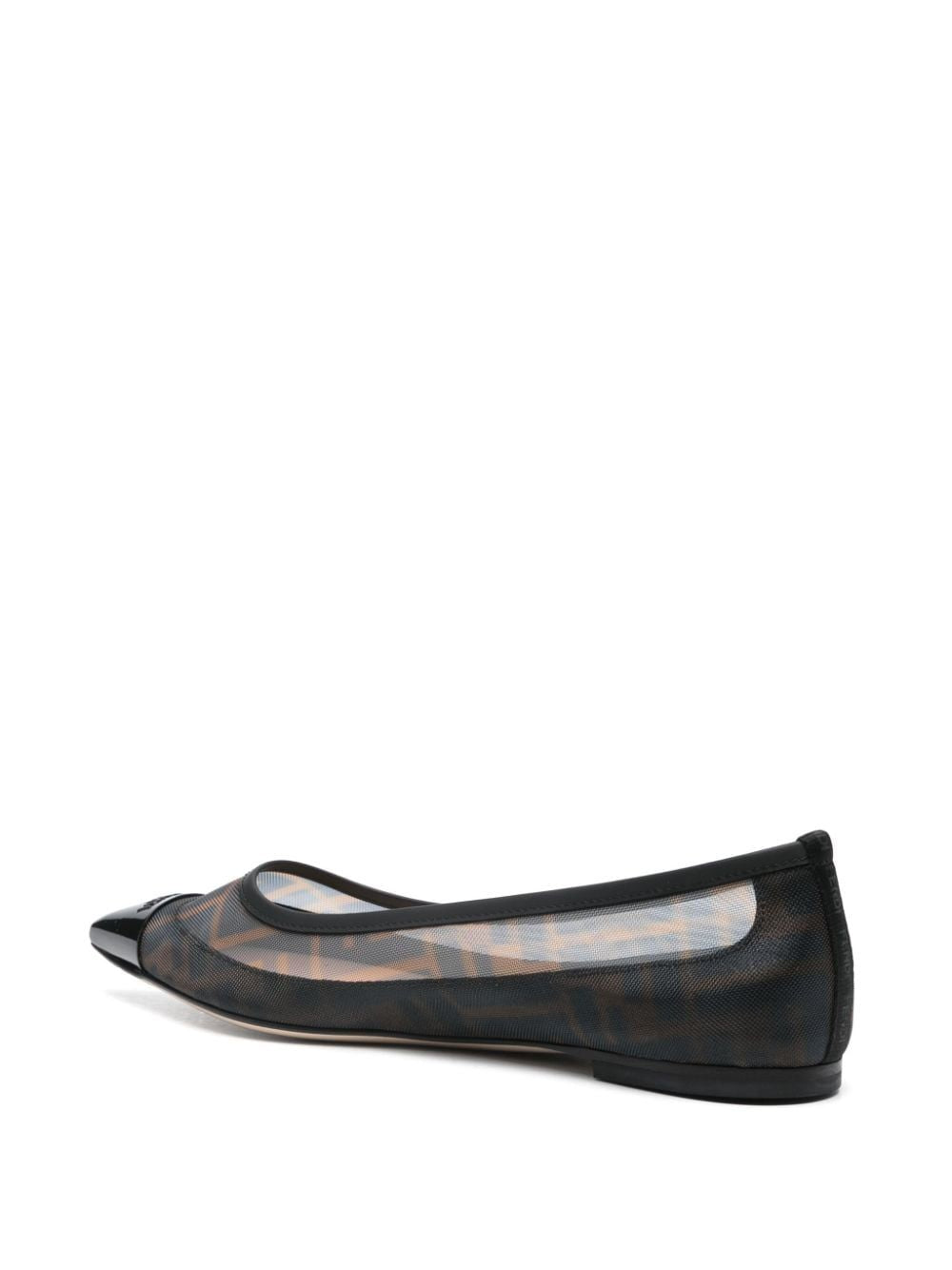 FENDI Mini Colibri Net Print Ballet Flats