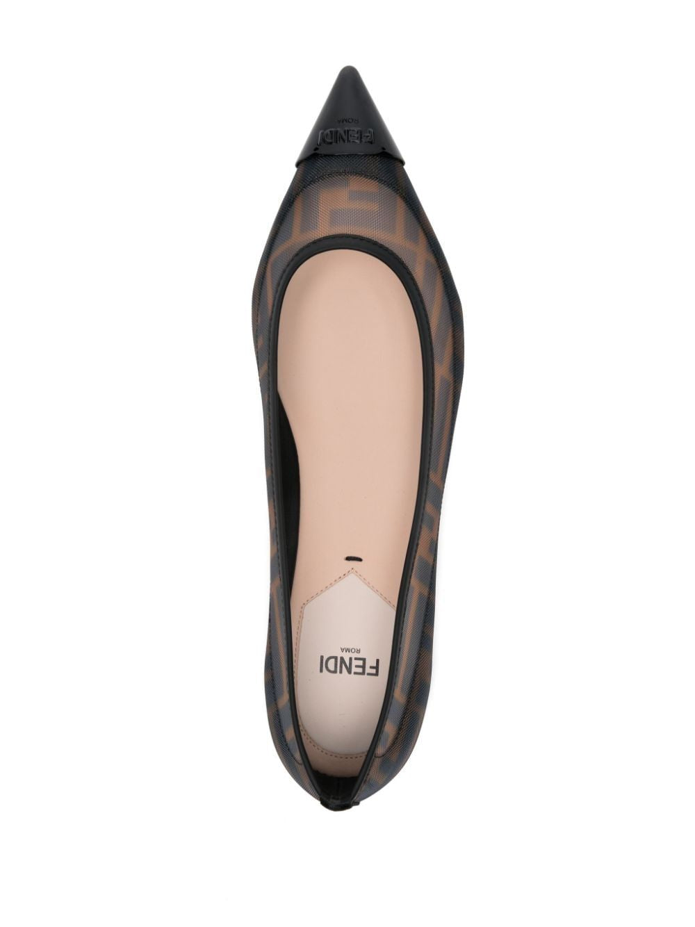 FENDI Mini Colibri Net Print Ballet Flats