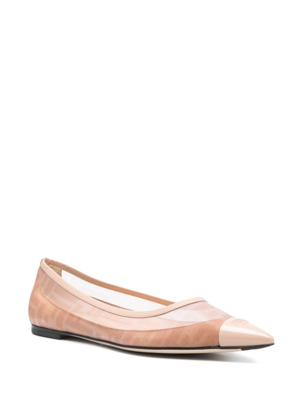 FENDI Mini Colibri Net Print Ballet Flats