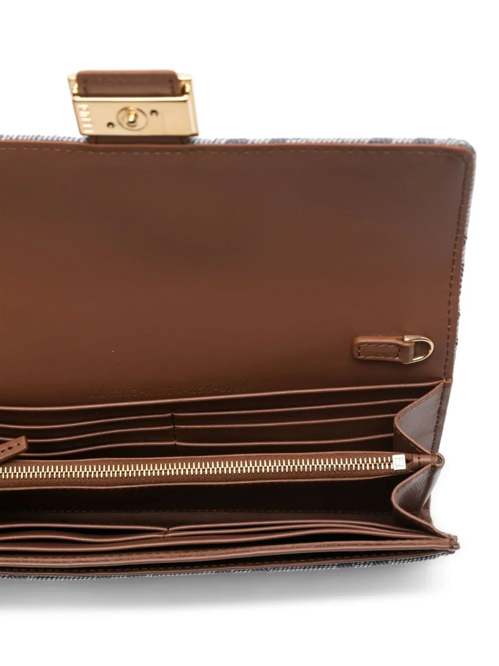 FENDI Continental Chain Wallet with FF Denim Effect