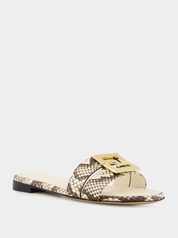 FENDI Multicolor Leather Fold Slippers - Flat FF Style 55mm