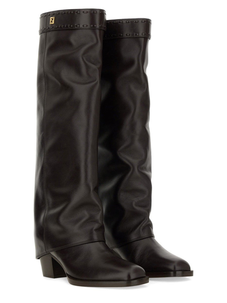FENDI Elegant Leather Knee-High Boot for Women