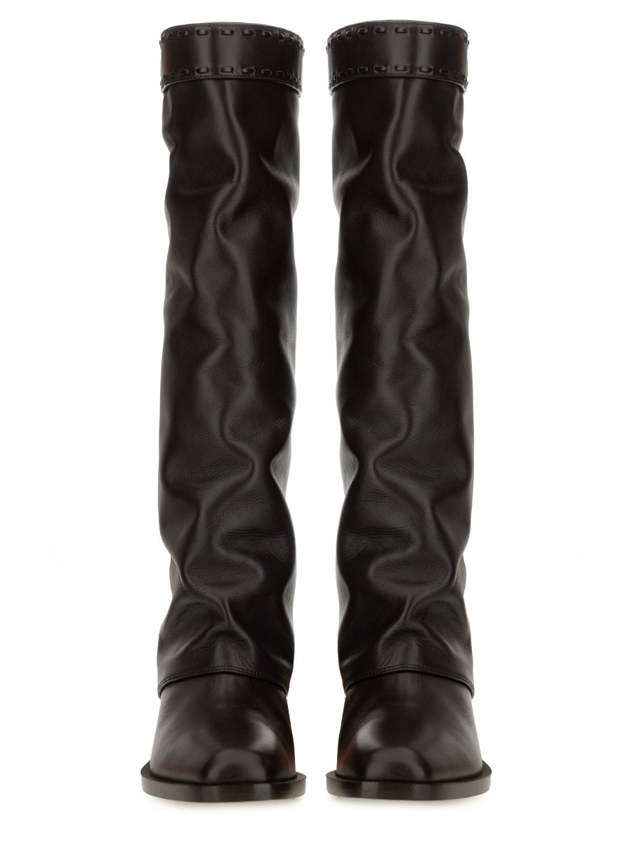FENDI Elegant Leather Knee-High Boot for Women