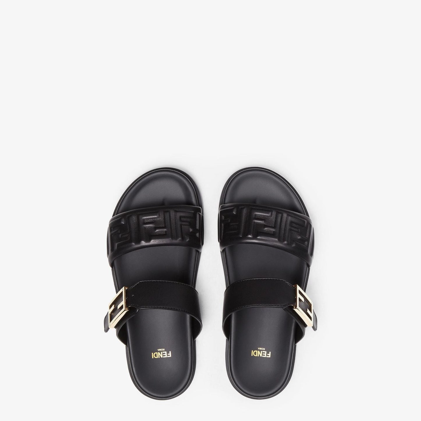 FENDI Elegantly Crafted Double-Band Slide Sandals